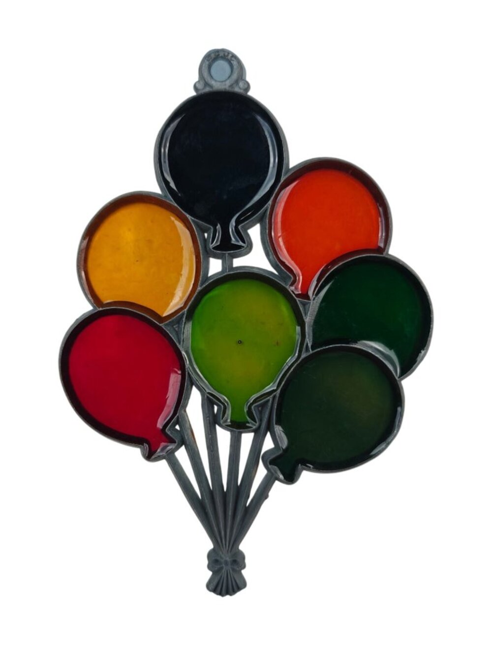 Vintage Stained Glass Balloon Cluster Sun Catcher Multicolor Hanging Décor